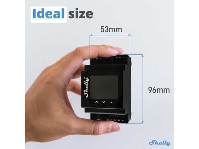 Shelly Pro Dual Cover/Shutter PM LAN, Wi-Fi and Bluetooth Connection Professional DIN Rail Smart Dual Cover/Shutter Controller 2x 16 A Covers...