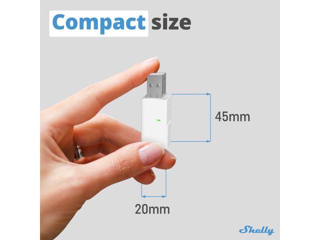 Shelly BLU Gateway Bluetooth WiFi Gateway in a USB-A dongle WiFi Range Extender Compatible with Google Home & Alexa iOS & Android App ...