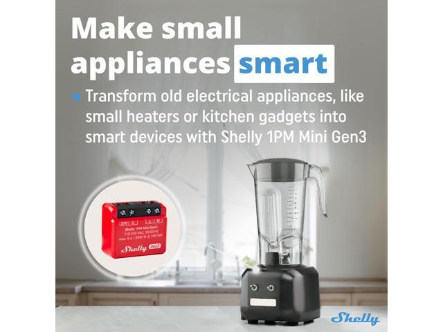 Shelly 1PM Mini Gen3 Wi-Fi & Bluetooth Smart Relay Switch 1 channel 8A power metering Compatible with Alexa & Google Home Home Automation