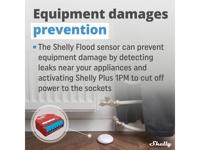 Shelly Flood Wireless Smart flood Sensor Leaking & Dripping Alarm Temperature Measurement Floor Heating Control iOS & Android App ...