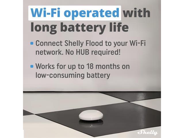 Shelly Flood Wireless Smart flood Sensor Leaking & Dripping Alarm Temperature Measurement Floor Heating Control iOS & Android App ...
