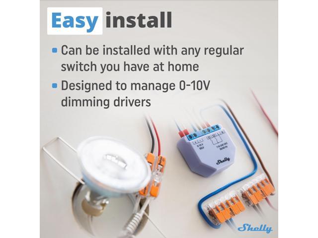 Shelly Plus 0-10V Dimmer WiFi & Bluetooth Smart Dimmer Controller Compatible with Google Home & Alexa iOS & Android App No Hub Required ...