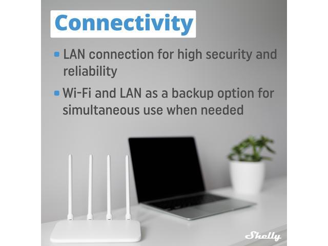 Shelly Pro 3 Professional 3-channels DIN rail smart relay switch up to 48A Wi-Fi, Bluetooth & LAN Compatible with Google Home & Alexa iOS...