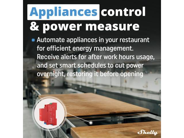 Shelly Pro 1PM Wi-Fi, Bluetooth & LAN 1-Channel Smart Relay Switch Power Metering Compatible with Google Home & Alexa iOS & Android App ...