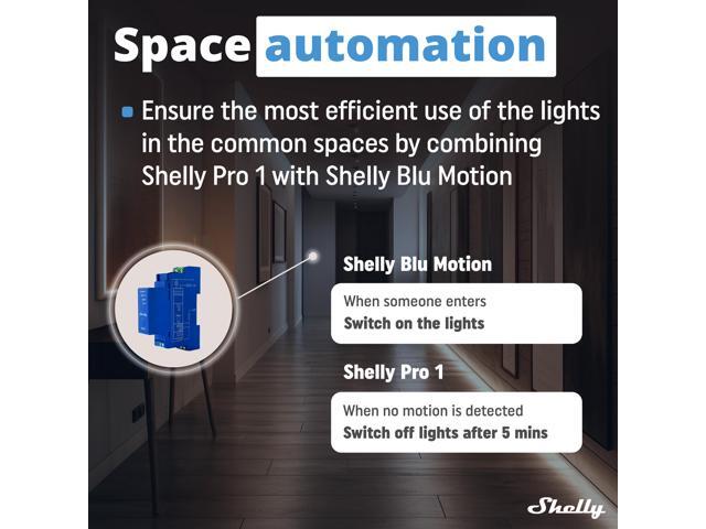 Shelly Pro 1 Wi-Fi, Bluetooth & LAN, 1-channel DIN Rail Smart Relay Switch Compatible with Google Home & Alexa No Hub Required Remote...