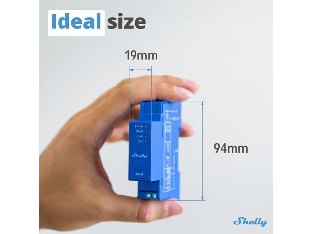 Shelly Pro 1 Wi-Fi, Bluetooth & LAN, 1-channel DIN Rail Smart Relay Switch Compatible with Google Home & Alexa No Hub Required Remote...
