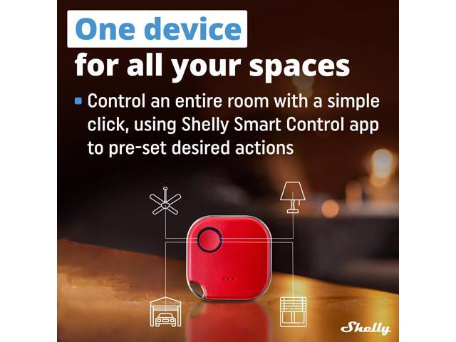 Shelly BLU Button1 Bluetooth-Operated Action and Scenes Activation Button iOS Android App No Hub Required Long Battery Life LED...