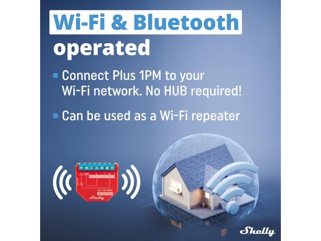 Shelly Plus 1PM UL Wi-Fi & Bluetooth operated smart relay switch 1 channel 15A Power Metering Wireless Lighting Control Google Home &...