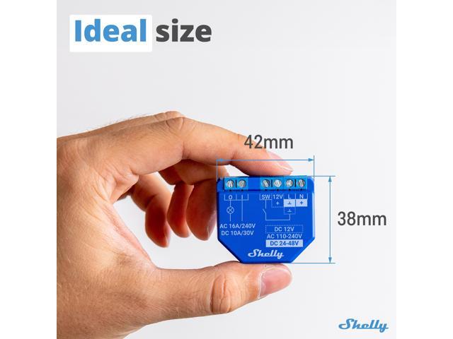 Shelly Plus 1 UL certified Wi-Fi & Bluetooth Smart Relay Switch Dry Contacts Google Home, Alexa & SmartThings Compatible No Hub Remote...