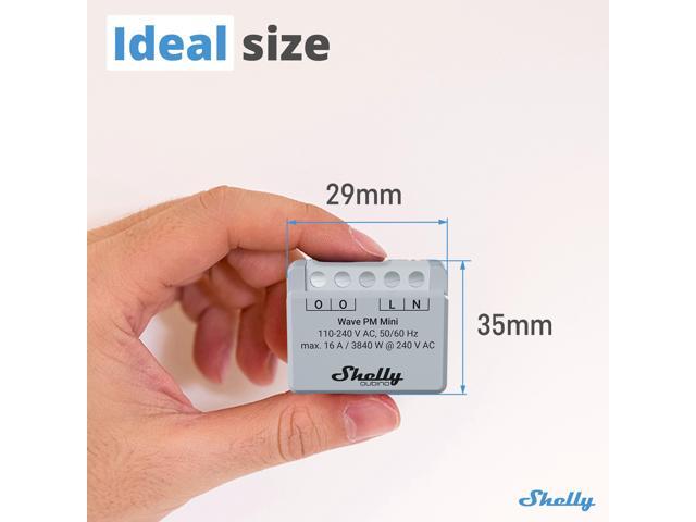 Shelly Wave PM Mini LR Z-Wave Long Range Smart Power Meter 1 Channel 16 A Power Monitoring Home Automation