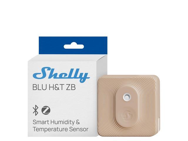 Shelly BLU H & T ZB Mocha, Bluetooth & Zigbee Operated Temperature & Humidity Levels Sensor, IP54, Real Time Monitoring