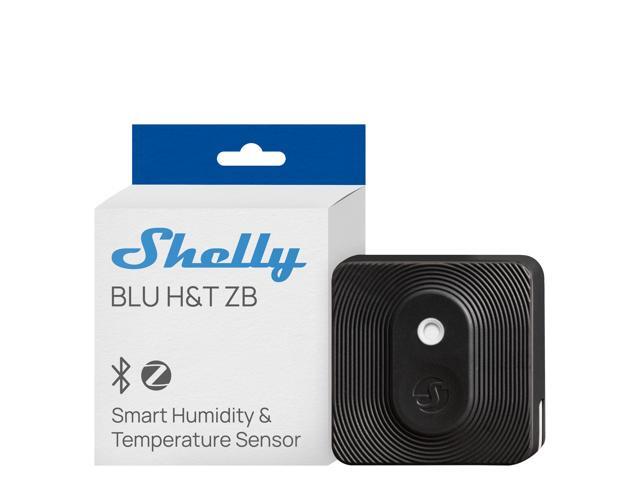 Shelly BLU H & T ZB Black, Bluetooth & Zigbee Operated Temperature & Humidity Levels Sensor, IP54, Real Time Monitoring