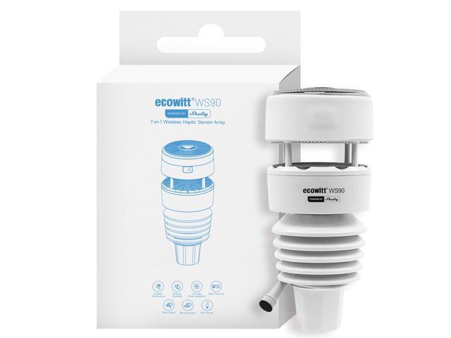 Ecowitt WS90 7-in-1 Weather Station with Bluetooth & Zigbee connectivity, Ultrasonic Wind Monitoring, Haptic rain Detection, Temperature & Humidity...