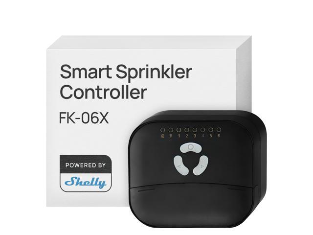 FrankEver Smart Sprinkler Controller FK-06X, 6-Zone Wi-Fi Irrigation Controller, 24V AC Valve Outputs, Bluetooth, Shelly App, Local Web Interface,.