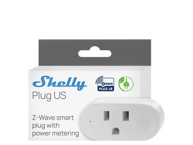 Shelly Wave Plug US LR Z-Wave Smart Plug, 15A/1800W, Power Metering, Z-Wave Long Range, SmartStart, S2 Security, White