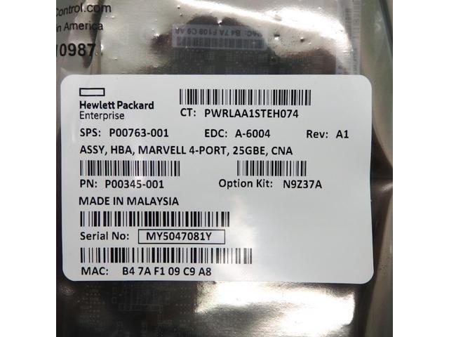 HPE Primera 600 10/25GbE 4-Port Host Bus Adapter N9Z37A P00763-001 P00345-001