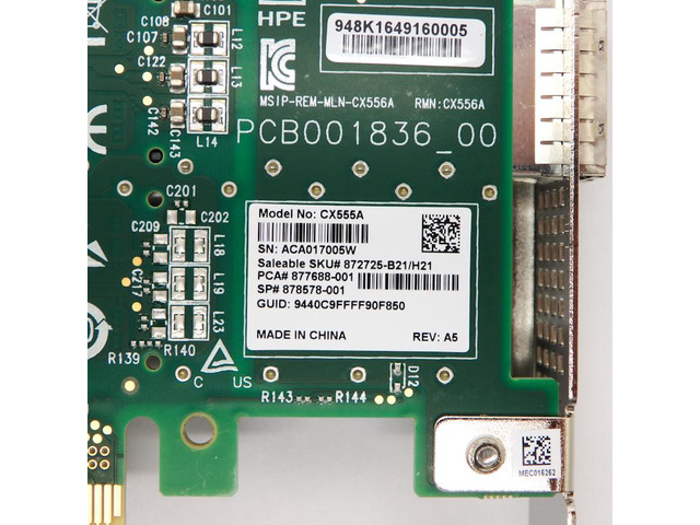 HPE Infiniband EDR 100GB 1-Port 841QSFP28 Adapter 872725-B21/H21 878578-001