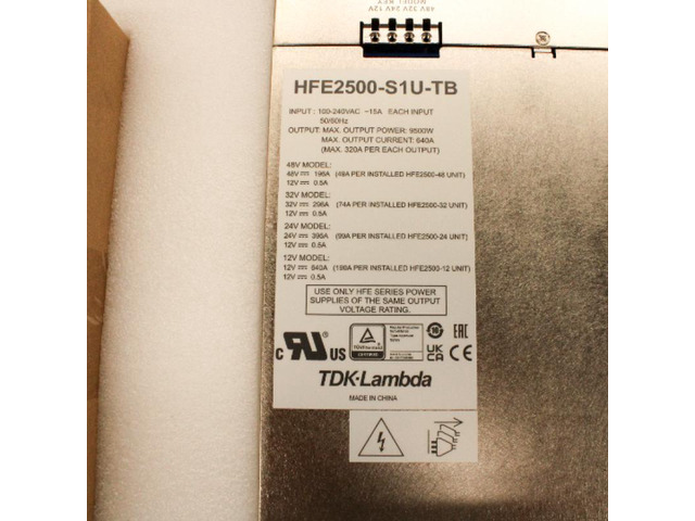 TDK-Lambda HFE2500-S1U-TB 1U Power Shelf for HFE2500 Series Rack Mount TB