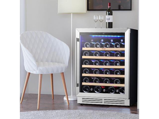 Yeego 145L Wine Cooler - 47-Bottle Capacity & Dual-Zone 40-65°F Cooling Stainless Steel Door + Blue LED Lighting Compressor Cooling for...