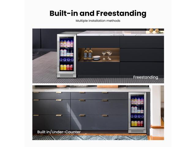 Yeego 85L Compact Beverage Cooler & Energy-Efficient Wine Refrigerator 80-Can Capacity, Eco-Friendly R600a Cooling, Reversible Door Ideal for...