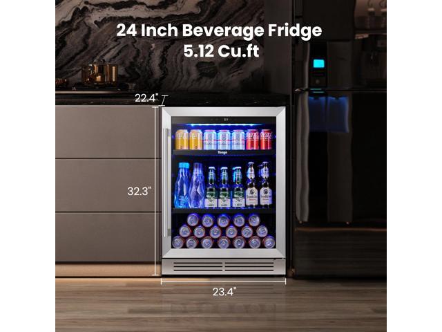 Yeego 145L Beverage Cooler & Energy-Efficient Beverage Refrigerators 140-Can Capacity, Precise 1-12°C Cooling, Stainless Steel Door, Whisper-Quiet...