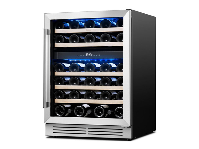 Yeego 24 Inch Wine Fridge - 52 Bottle Dual Zone Wine Cooler Refrigerator with Glass Door, Adujustable Shelves, 40-65Â°F Digital Temperature Control,...