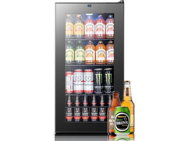 Yeego Beverage Refrigerator Cooler - 105 Can Mini Fridge with Glass Door, Adjustable Shelves, 34-54°F Digital Temperature Control for Soda Beer and...