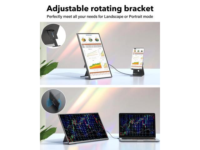 EVICIV 17.3' Portable Monitor with HDR IPS, USB-C, Built-in Speakers & Ambient Light - Perfect for Dual Display