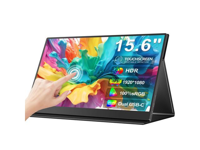 EVICIV 15.6 FHD 1080P IPS 10-Point Touchscreen Portable Monitor with Stand, Cover, Speakers & Eye-Care Technology - USB-C & HDMI Compatible for...