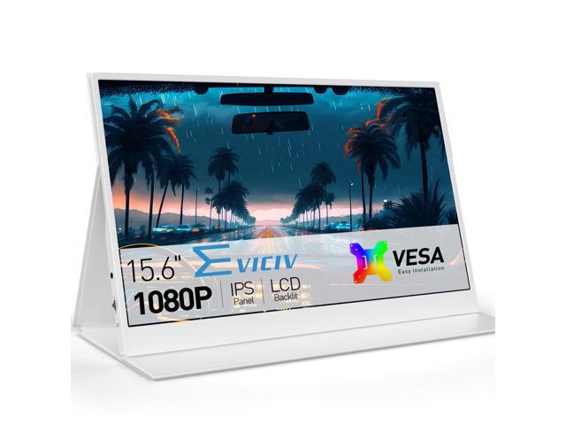 EVICIV 15.6' White Portable Monitor FHD 1080P Eye-care Portable Gaming Monitor With VESA Mount IPS 178°