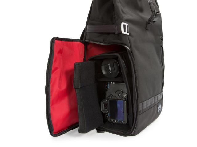 Manhattan Portage Focus Camera Bag, Camera Backpack with Roll Top Design, Camera Bag with Removable 15' Laptop Sleeve, Black