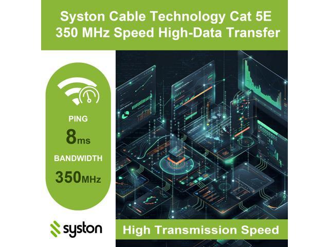 Syston Cable Technology CAT 5E Ethernet Bulk Cable,350MHz,24/4pr Solid Copper,CMR,Indoor/Outdoor, 500 ft. White