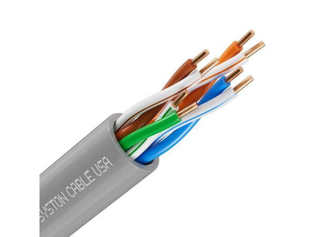 SYSTON CABLE TECHNOLOGY CAT 5E Ethernet Bulk Cable, 350MHz, 24/4pr Solid CU, CMP, Indoor/Outdoor 500 ft. Gray