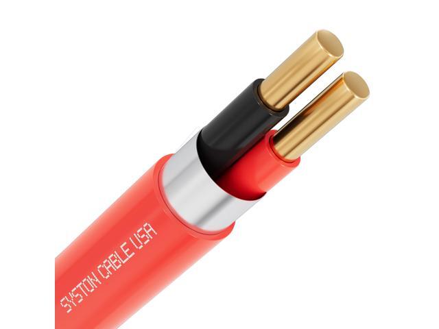 SYSTON CABLE TECHNOLOGY 16/2 Fire Alarm Cable, Solid Copper, Red, Shielded, FPLP, Indoor/Outdoor Red 250 ft.
