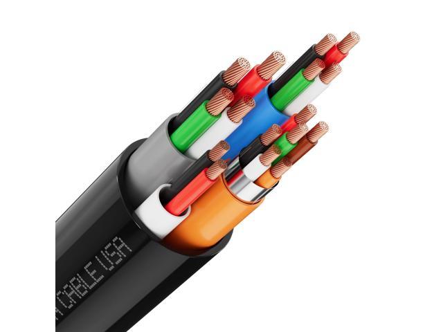 SYSTON CABLE TECHNOLOGY Access Control Composite Cable,Stranded Copper,OSDP & Wiegand Compatible,1 Set of shielding Yellow 100 ft. Black 500 ft.
