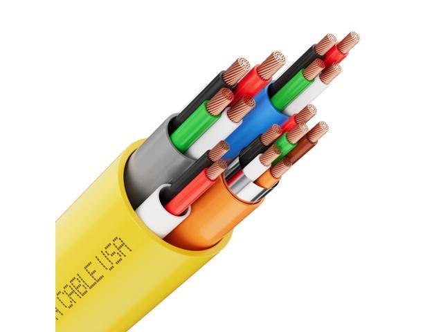 SYSTON CABLE TECHNOLOGY Access Control Composite Cable,Stranded Copper,OSDP & Wiegand Compatible,1 Set of shielding Yellow 1000 ft.