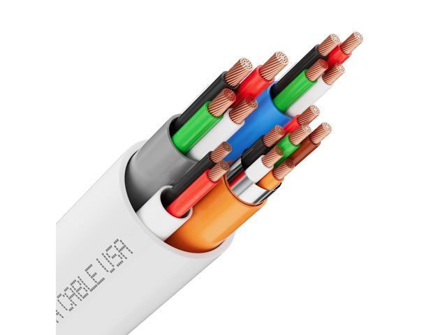 SYSTON CABLE TECHNOLOGY Access Control Composite Cable,Stranded Copper,OSDP & Wiegand Compatible,1 Set of shielding Yellow 100 ft. White 100 ft.