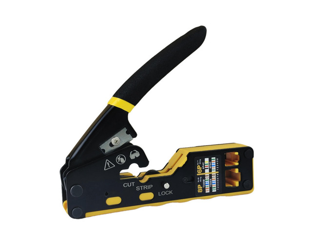 SYSTON CABLE TECHNOLOGY Modular Plug Crimper Kit for RJ11 (6P4C) RJ12 (6P6C) RJ45 (8P8C) Network Connectors - Heavy-Duty Cat5 Cat6 Ethernet...