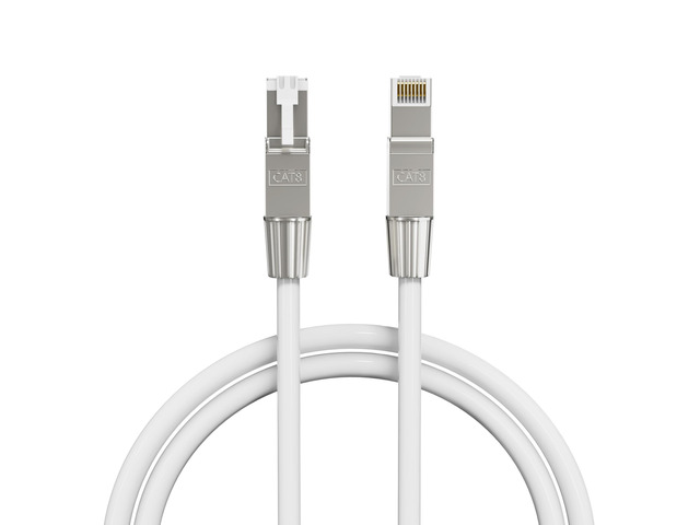 SYSTON CABLE TECHNOLOGY Cat8 Ethernet Cable Patch 2000MHz 2GHz 40GB Solid Bare Copper S/FTP Braided Shielded, 22/4 22 AWG 4 Pair CMR CL2R FT4,...