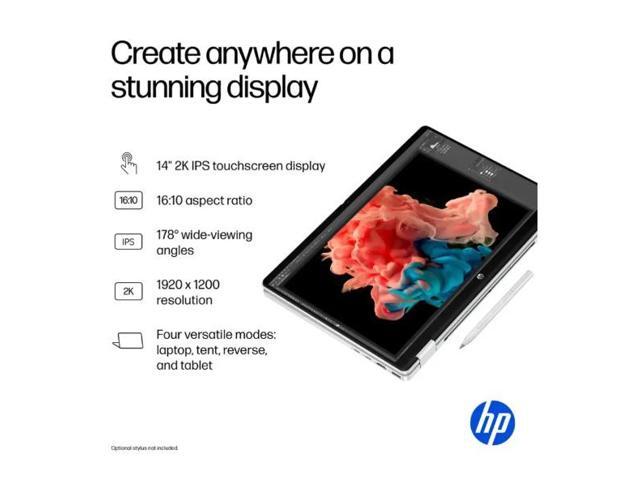 HP - OmniBook 5 Flip 2-in-1 14" 2K Touch-Screen Laptop - Intel Core 5 120U 2024 - 8GB Memory - 512GB SSD - Glacier Silver - image 4