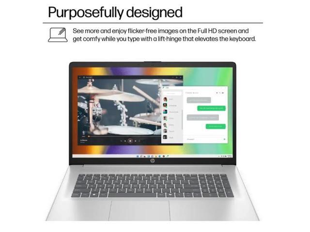HP - 17.3" Full HD Laptop - AMD Ryzen 5 7520U 2023 - 8GB Memory - 512GB SSD - Natural Silver - image 4