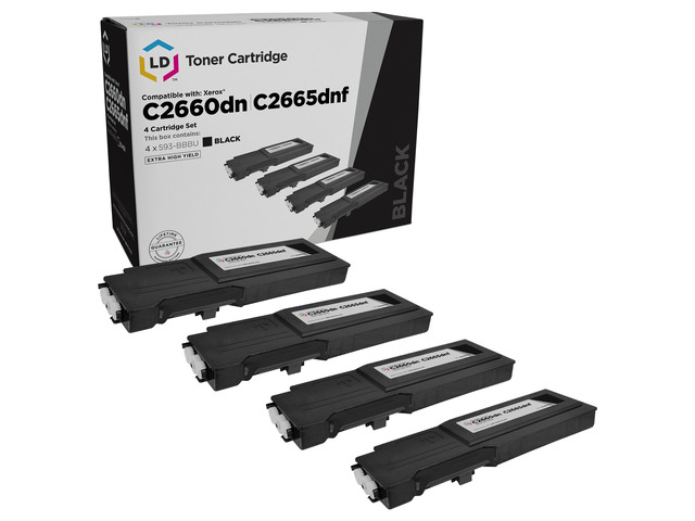 LD Products Compatible Toner Cartridge Replacement for Dell 593-BBBU Extra High Yield (Black, 4-Pack Set)