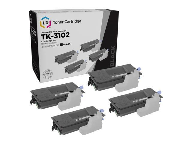LD Compatible Toner Cartridge Replacement for Kyocera FS-2100DN TK-3102 (Black, 4-Pack)