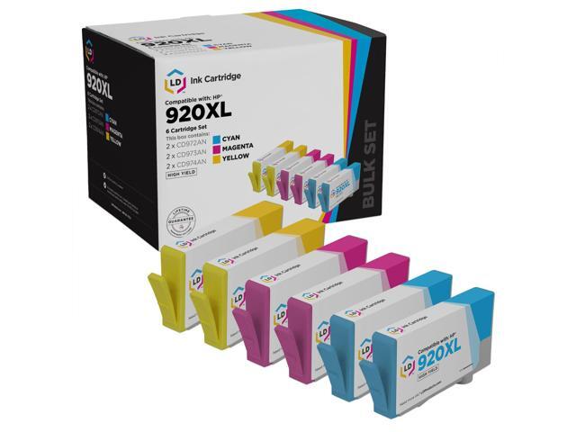 LD Products Remanufactured Ink Cartridge Replacement for HP 920XL High Yield (2 Cyan, 2 Magenta, 2 Yellow, 6-Pack)