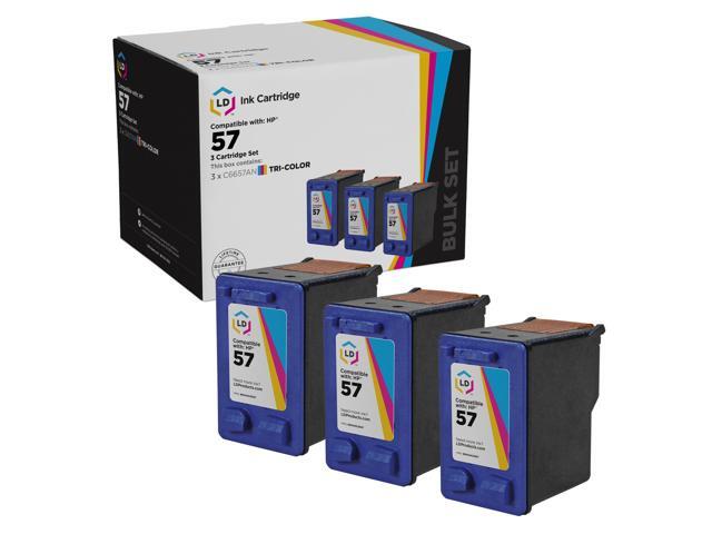 LD Products Remanufactured Ink Cartridge Replacement for HP 57 C6657AN (Color, 3-Pack)