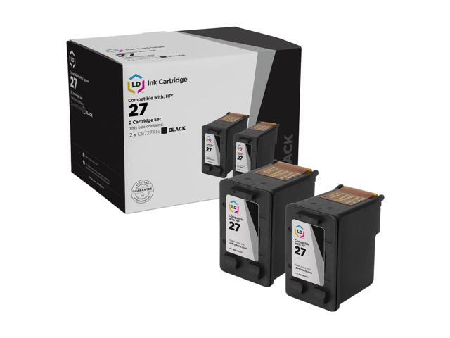 LD Products Remanufactured Ink Cartridge Replacement for HP 27 C8727AN (Black, 2-Pack)