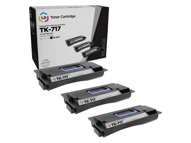 LD Products Compatible Toner Cartridge Replacement for Kyocera TK-717 (Black, 3-Pack)