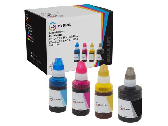 LD Products Ink Bottle Replacement for Epson 502 (Black, Cyan, Magenta, Yellow, 4-Set)