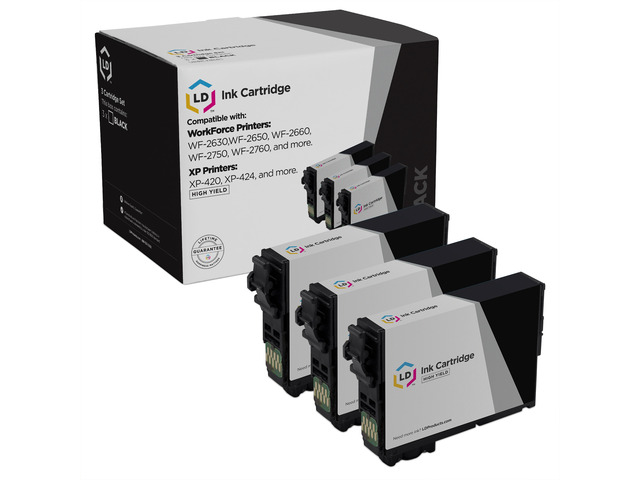 LD Products Replacement for Epson 220XL Ink Cartridges 200 XL T200XL120 High Yield (Black, 3-Pack)