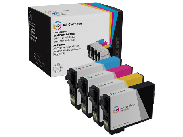 LD Products Remanufactured Replacements for Epson 200xl Ink Cartridges 200 XL High Yield (1 Black, 1 Cyan, 1 Magenta, 1 Yellow, 4-Pack)